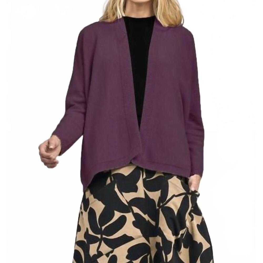 NEW ALEMBIKA short cardigan sweater in plum